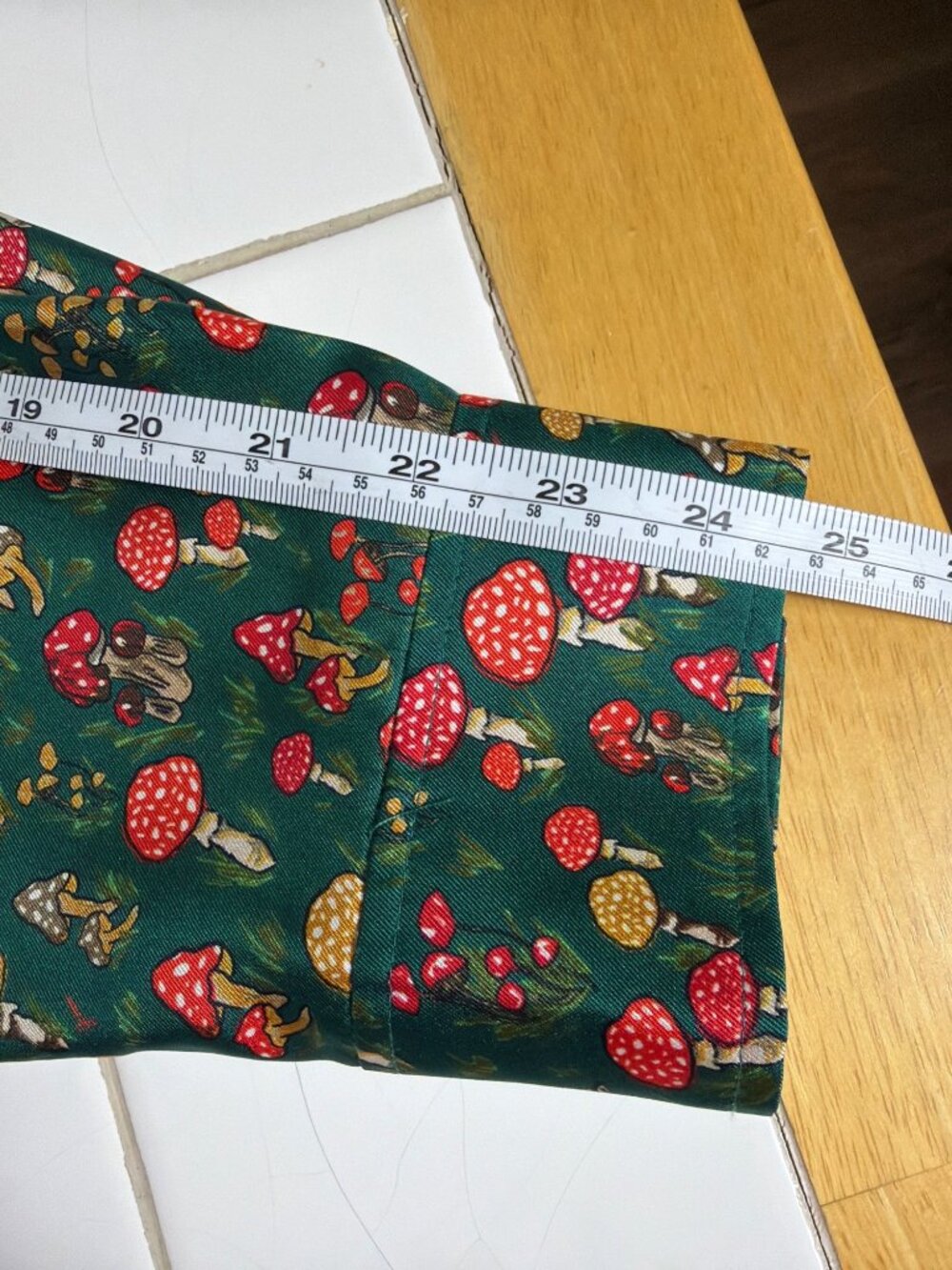 J Crew Collection NWOT Silk Mushroom Print Ruffle Blouse Green XL Cottagecore - Picture 14 of 16